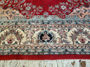 9' X 12' Vintage Handmade India Medallion Wool Rug Vegetable Dyes Nice Red