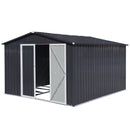 Metal garden sheds 8ftx10ft outdoor storage sheds Dark-grey