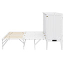 Queen Size Murphy Bed with Built-In Charging Station and a Shelf, White