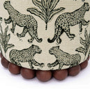 Dex Taupe Leopard Jacquard Ottoman Fully Assembled