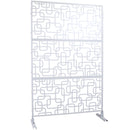 Outdoor & Indoor Privacy Screen Metal Privacy Screen 76' H×48' W, Freestanding Decorative Privacy Screen for Deck Balcony Patio, Privacy Fence Panels for Outside Lawn Garden PS114 WHITE