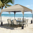 Ainfox 8ft x 8ft Pop Up Canopy Beach Tent with One Push Set up Easy Outdoor Sun Shade for Events, Parties, Camping