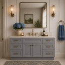 60 Inch Grey Shaker Single Sink Bathroom Vanity with Drawers