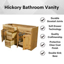 60 Inch Hickory Shaker Double Sink Bathroom Vanity with Drawers