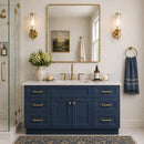 60 Inch Navy Blue Shaker Single Sink Bathroom Vanity with Drawers