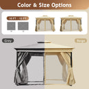TREXM 10x10 Outdoor Gazebo Tent with Double Roofs, Patio Gazebo with Mosquito Netting and Privacy Screens, Patio Canopy for Shade and Rain for Backyard, Garden, Lawn and Deck (Beige)