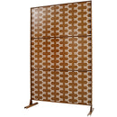 Outdoor & Indoor Privacy Screen Metal Privacy Screen 76' H×48' W, Freestanding Decorative Privacy Screen for Deck Balcony Patio, Privacy Fence Panels for Outside Lawn Garden PS112 BROWN HAMMERTONE