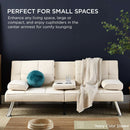 Beige Linen Folding Futon With Three Position Recline