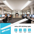 8Ft 110W Slim LED Shop Lights, 4-Pack, Energy Efficient