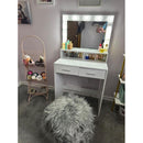 Vanity Desk with Mirror and Lights, Dressing Table with Large Drawer, 2 Level Storage Dresser & 3 Lighting Modes Adjustable Brightness, Suitable for Bedroom(White)