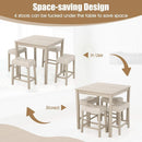 Bar Table Set Square Ultrasoft Cushioned Stools Space Saving
