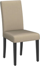 Khaki Upholstered Parson Dining Chair Set 4 Wood Legs