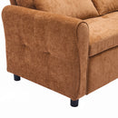 2-in-1 Sofa 82' Three-seater Sofa with Sofa Bed and Reversible Recliner, Orange Chenille