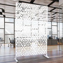 Outdoor & Indoor Privacy Screen Metal Privacy Screen 76' H×48' W, Freestanding Decorative Privacy Screen for Deck Balcony Patio, Privacy Fence Panels for Outside Lawn Garden PS115 WHITE