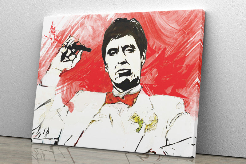 Scarface Poster Tony Montana Smoking Illustration Hand Made Posters Canvas Print Wall Art Home Decor