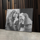 Smoking Nuns Canvas Wall Art - Funny Religious Wall Decor Print