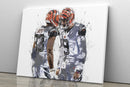 Joe Burrow Tyler Boyd Poster Cincinnati Bengals Painting Football Hand Made Posters Canvas Print Kids Wall Art Home Man Cave Gift Decor