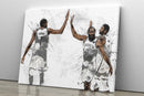 Brooklyn Nets Big 3 Poster Basketball Painting Hand Made Posters Canvas Print Kids Wall Art Home Man Cave Gift Decor