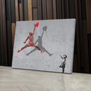 Michael Jordan Banksy Balloon Girl Canvas Art - NBA Street Art Decor