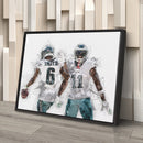 A.J. Brown & DeVonta Smith Canvas Art – Philadelphia Eagles Wall Decor
