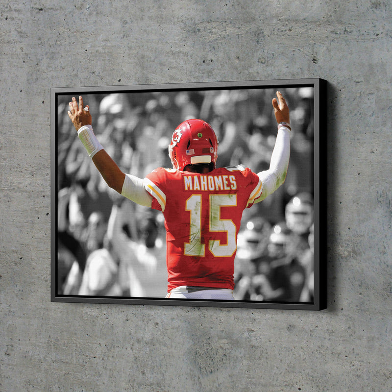 Patrick Mahomes Touchdown Celebration Poster Kansas City Chiefs Football Hand Made Posters Canvas Print Wall Art Home Decor