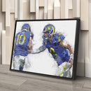 Cooper Kupp & Matthew Stafford Canvas Art – Los Angeles Rams Wall Decor
