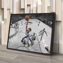 Ja Morant Canvas Art – Dunk Attempt Over Davis Wall Decor