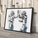 Dak Prescott & CeeDee Lamb Canvas Art – Dallas Cowboys Wall Decor
