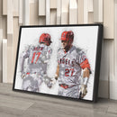 Shohei Ohtani & Mike Trout Canvas Art – Los Angeles Angels Wall Decor