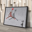 Michael Jordan Banksy Balloon Girl Canvas Art - NBA Street Art Decor