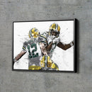 Aaron Rodgers Davante Adams Poster Green Bay Packers Football Painting Hand Made Posters Canvas Print Kids Wall Art Man Cave Gift Home Decor