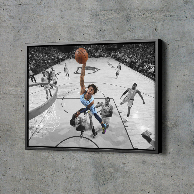 Ja Morant Canvas Print - Memphis Grizzlies - Wall online Art, Sports Art Print, Kids Decor, Man Cave, Canvas Art, Gift, Basketball Poster