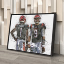 Joe Burrow & Ja'Marr Chase Canvas Art – Cincinnati Bengals Wall Decor