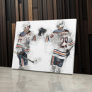 Connor McDavid & Leon Draisaitl Canvas Art – Edmonton Oilers Wall Decor