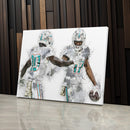 Tyreek Hill & Jaylen Waddle Canvas Art – Miami Dolphins Wall Decor