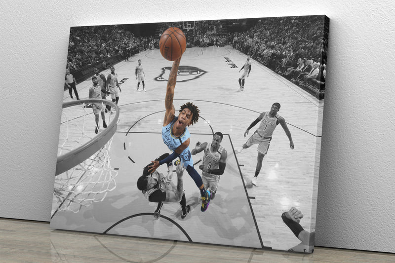 Ja Morant Canvas Print - Memphis Grizzlies - hot Wall Art, Sports Art Print, Kids Decor, Man Cave, Canvas Art, Gift, Basketball Poster