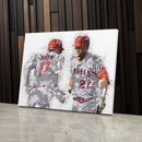 Shohei Ohtani & Mike Trout Canvas Art – Los Angeles Angels Wall Decor