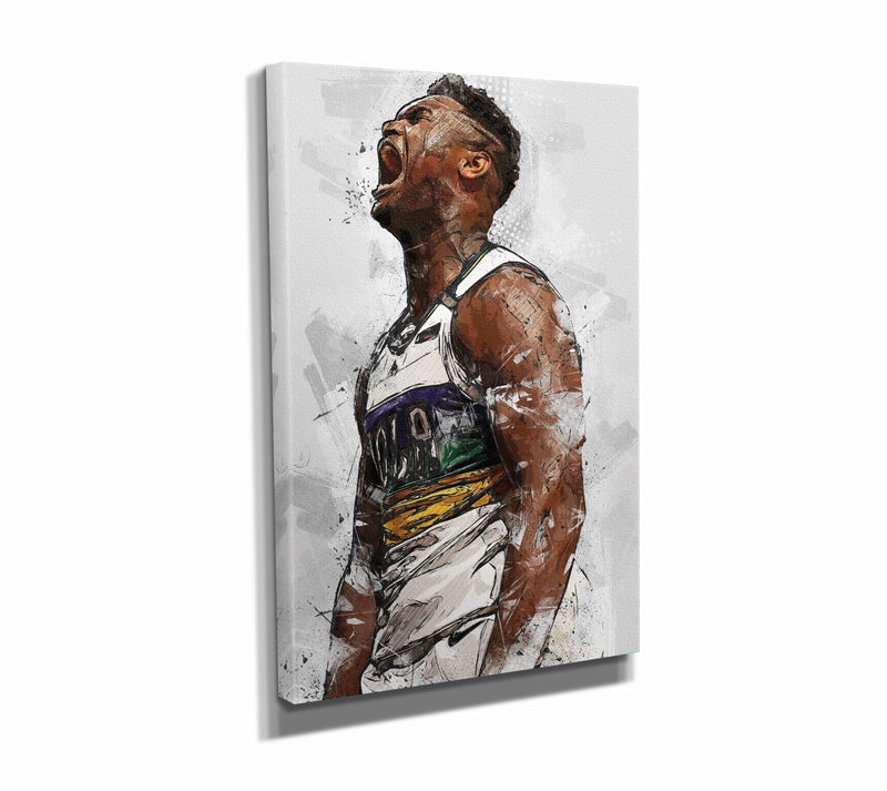 Zion Williamson Canvas Print - New Orleans Pelicans - Wall Art, Sports Art Print, Kids Decor, Man Cave, Canvas Art, Gift, Basketball Poster hotsell