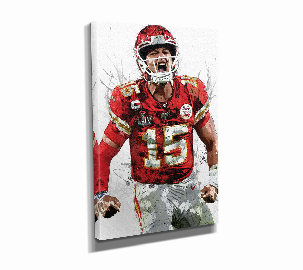 Patrick Mahomes Canvas Print - Kansas City Chiefs - Super Bowl 54 - Wall Art, Sports Art Print, Kids Decor, authentic Man Cave, Gift, Football Poster