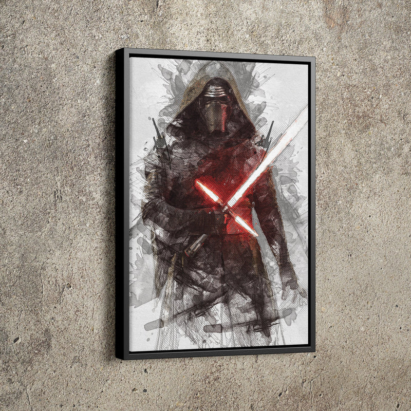 Kylo Ren Poster Star Wars Movie Painting Hand Made Posters Canvas Prin