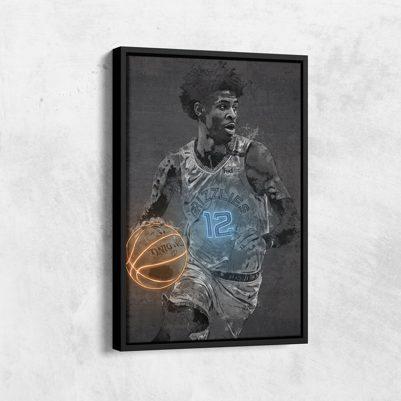 Ja Morant Canvas Print - Memphis Grizzlies - Wall Art, Sports Art Print, Kids Decor, Man Cave, Canvas Art, store Gift, Basketball Poster