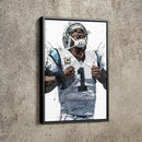 Cam Newton Poster Carolina Panthers Football Hand Made Posters Canvas Print Kids Wall Art Home Man Cave Gift Decor