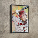 Mike Trout Poster Los Angeles Angels Baseball Hand Made Posters Canvas Print Kids Wall Art Man Cave Gift Home Decor