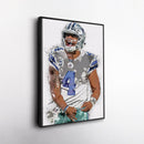 Dak Prescott Canvas Art – Dallas Cowboys Wall Decor