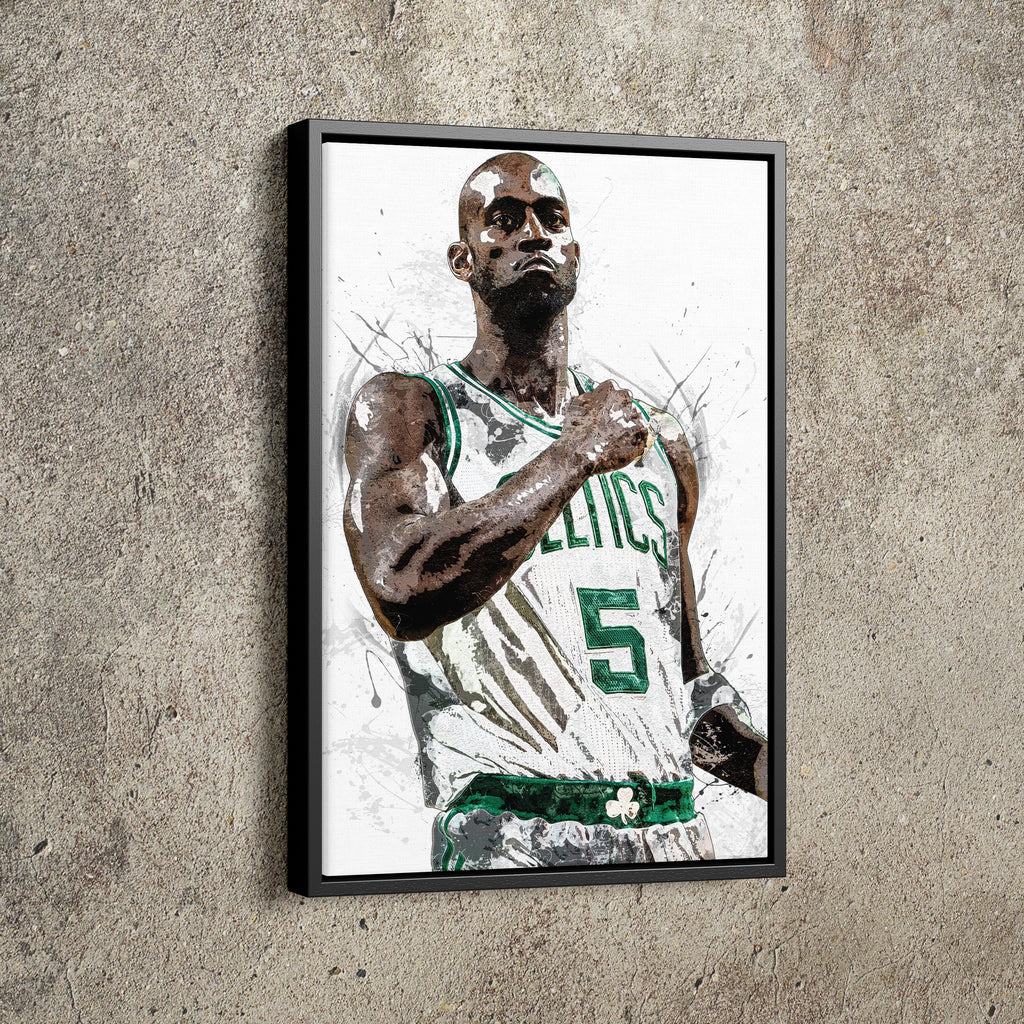 Kevin Garnett Wallpaper, Self Adhesive Peel & Stick Wall Sticker, Splash Effect Print, 2024 Sports Art Wallpaper, Wall Decor, Man Cave Gift