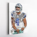 Dak Prescott Canvas Art – Dallas Cowboys Wall Decor