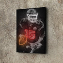 Patrick Mahomes Graffiti Neon Kansas City Chiefs NFL Poster Canvas Print Kids Wall Art Man Cave Gift Home Decor