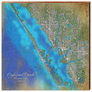 Englewood Beach Map Home Decor Art Print on Real Wood