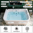 Nuvia Lagoona 61-Inch 2-Person Acrylic Whirlpool Massage Bathtub With 16 Water Jets And LED Lights (SAK15780)