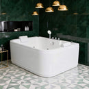 Nuvia Lagoona 61-Inch 2-Person Acrylic Whirlpool Massage Bathtub With 16 Water Jets And LED Lights (SAK15780)